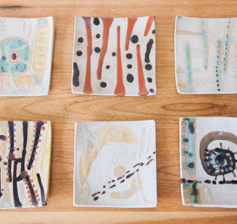 hand painted square plates